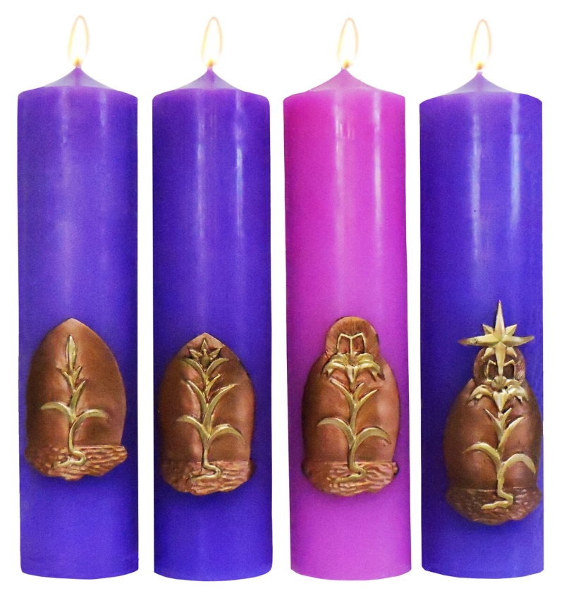 Coroa do Advento - Modelo 3 (Roxa e Rosa)